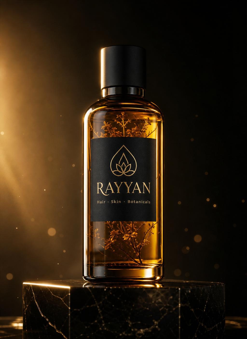 RAYYAN signature botanical serum in amber glass
