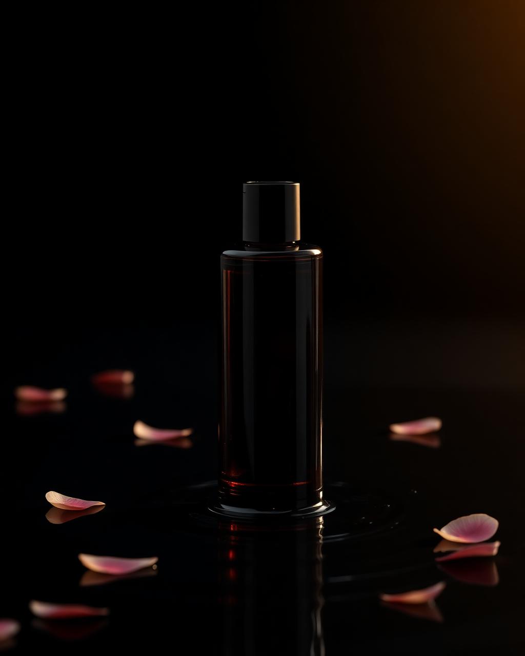 RAYYAN signature hair oil standing in dark water